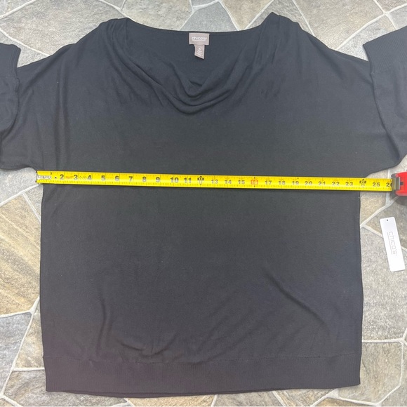 Chico’s Touch of Cashmere Drape NK 3 Qtr. Sleeve Pullover Top - Picture 9 of 12